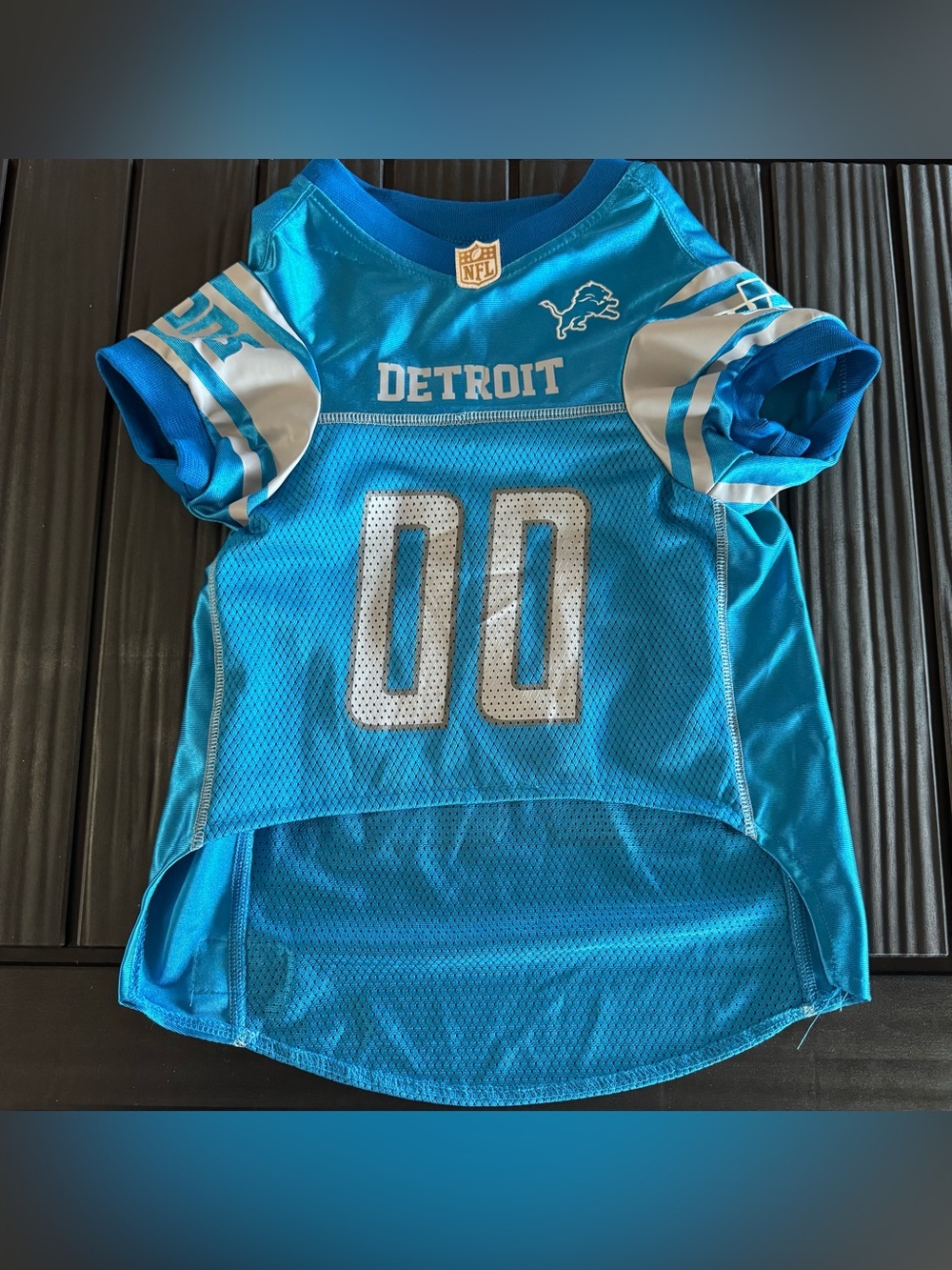 Detroit Lions Dog Jersey Shirt Blue #00 NFL Pet Apparel Size XL